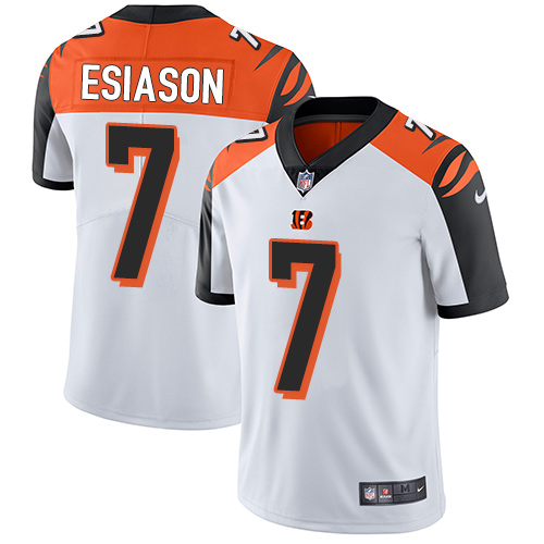 Nike Bengals #7 Boomer Esiason White Youth Stitched NFL Vapor Untouchable Limited Jersey - Click Image to Close